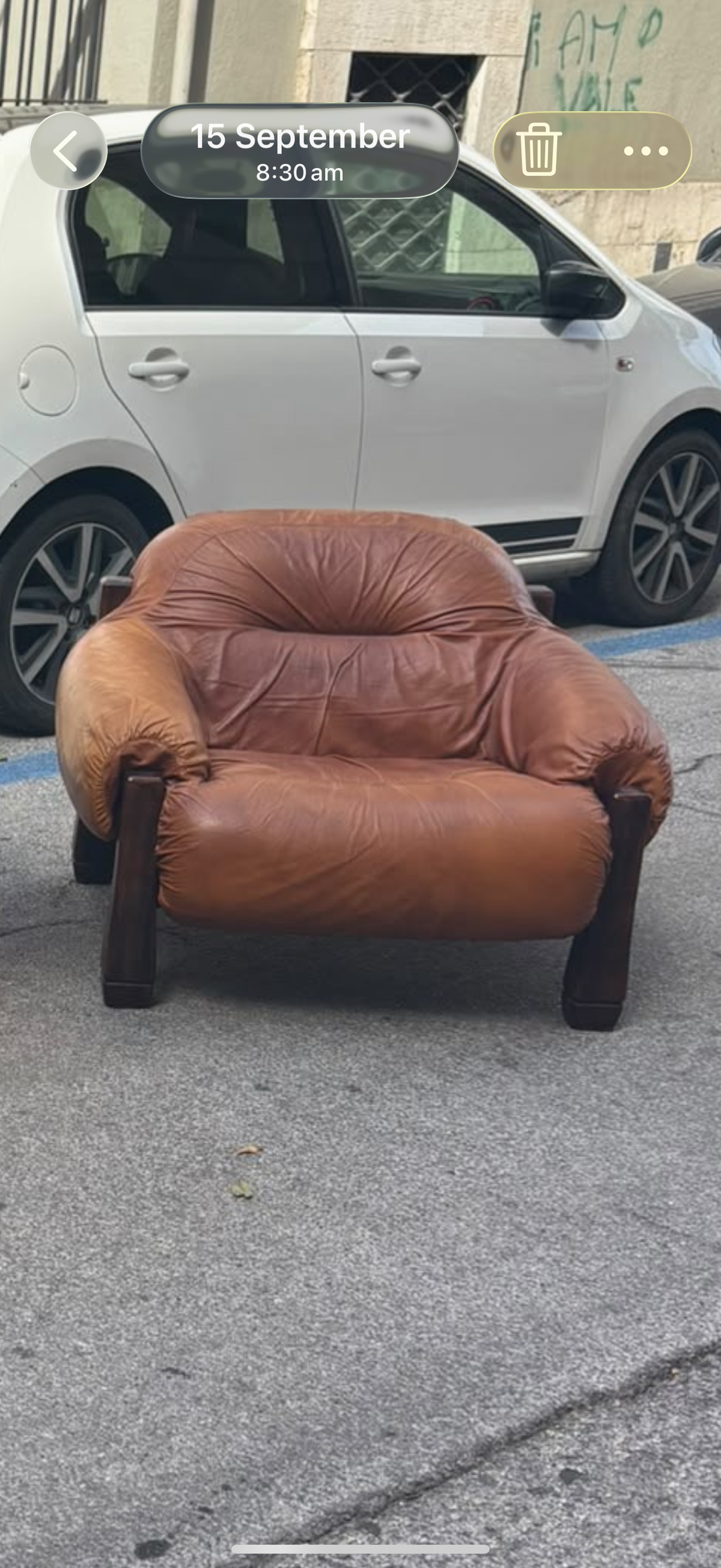 Leather Brutalist Italian Chairs