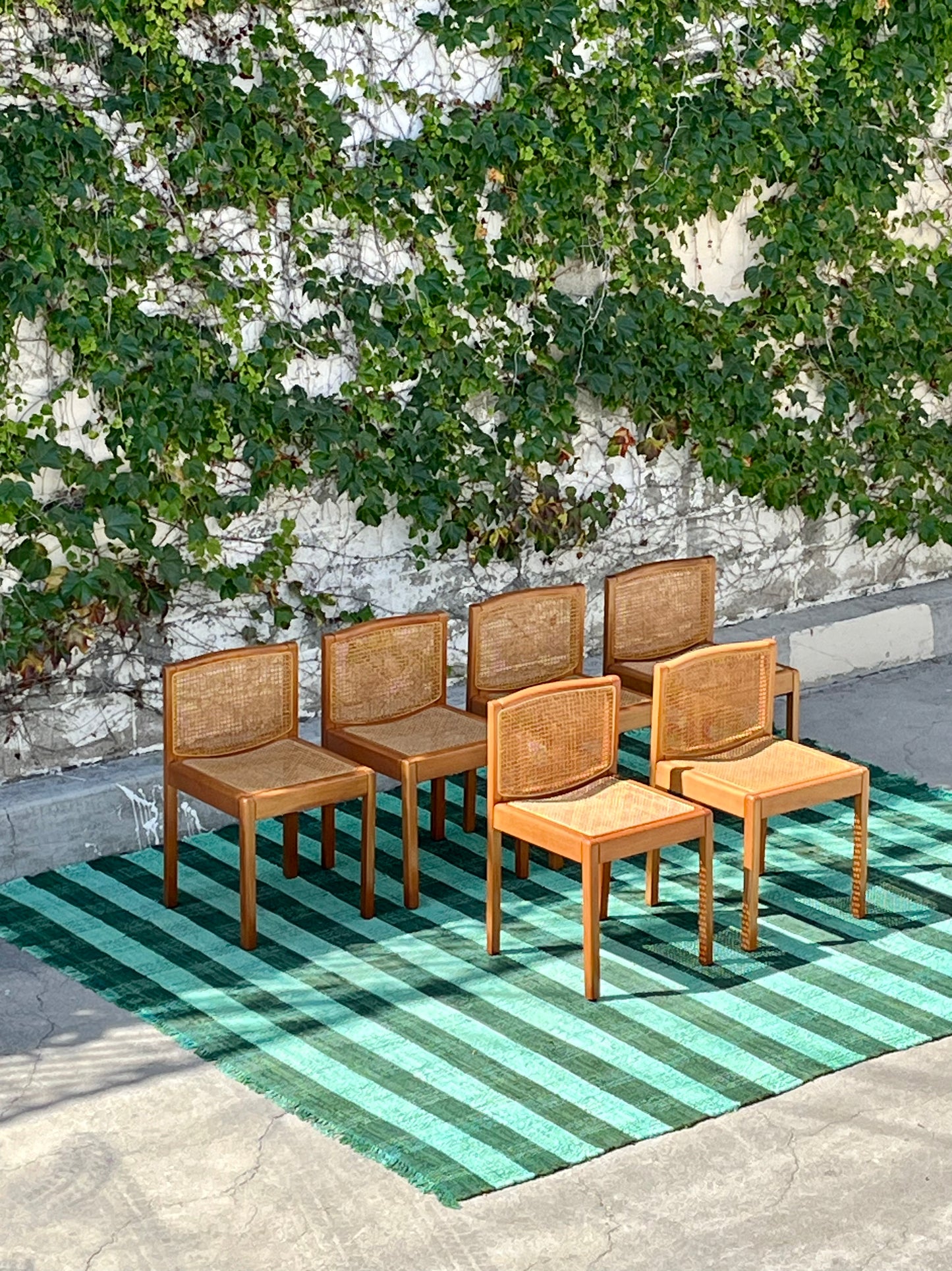Vintage Italian Cane Dining Chairs