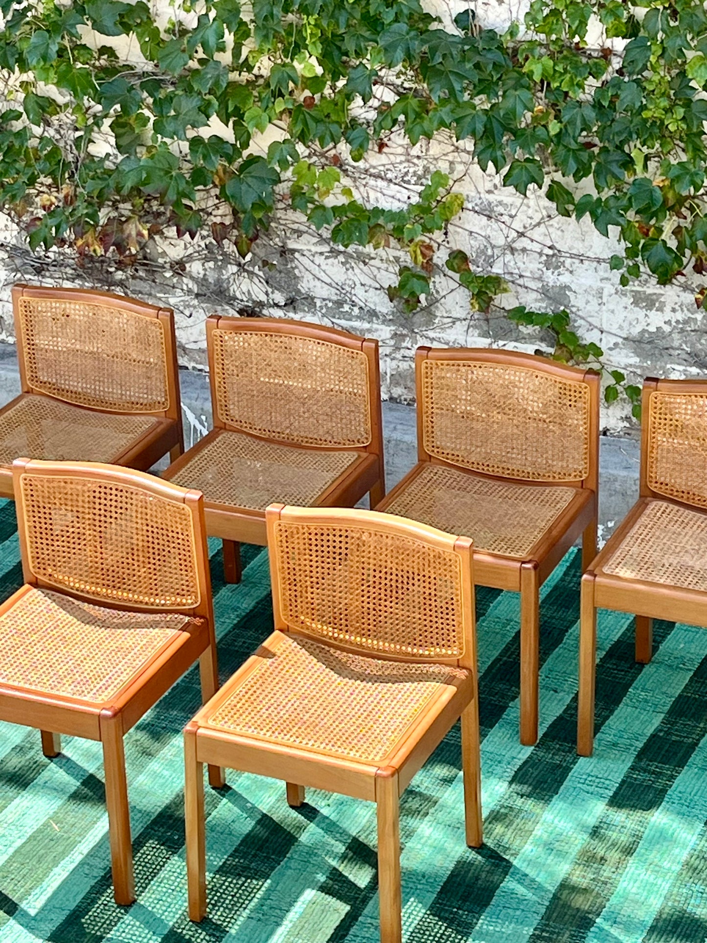 Vintage Italian Cane Dining Chairs