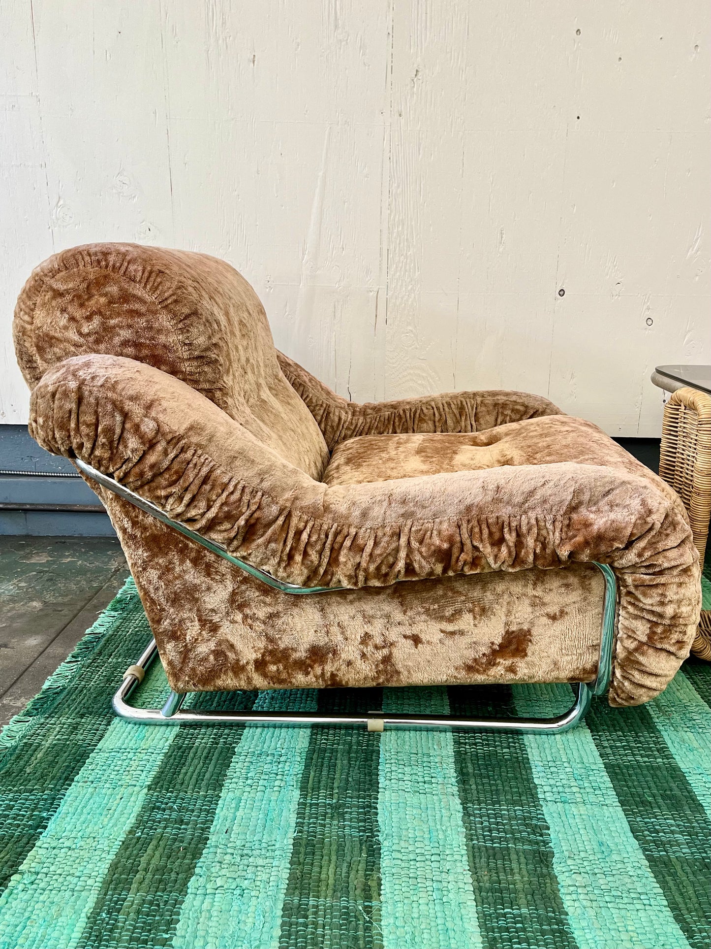 Vintage Crushed Velvet Armchairs