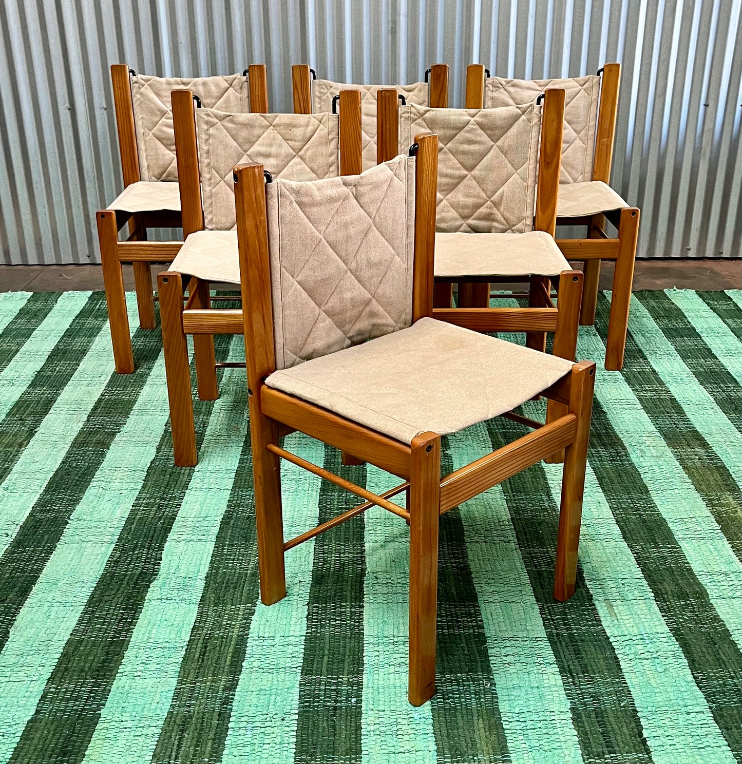 Vintage Oak & Fabric dining chairs