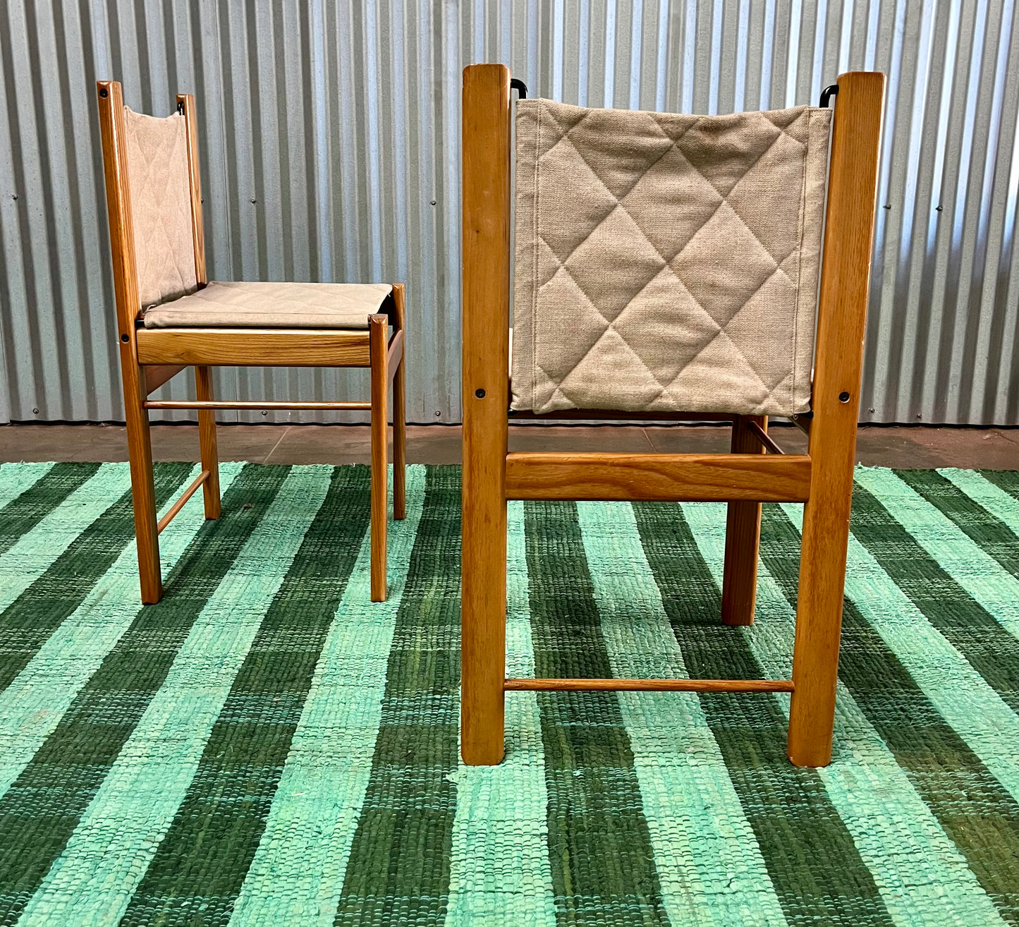 Vintage Oak & Fabric dining chairs