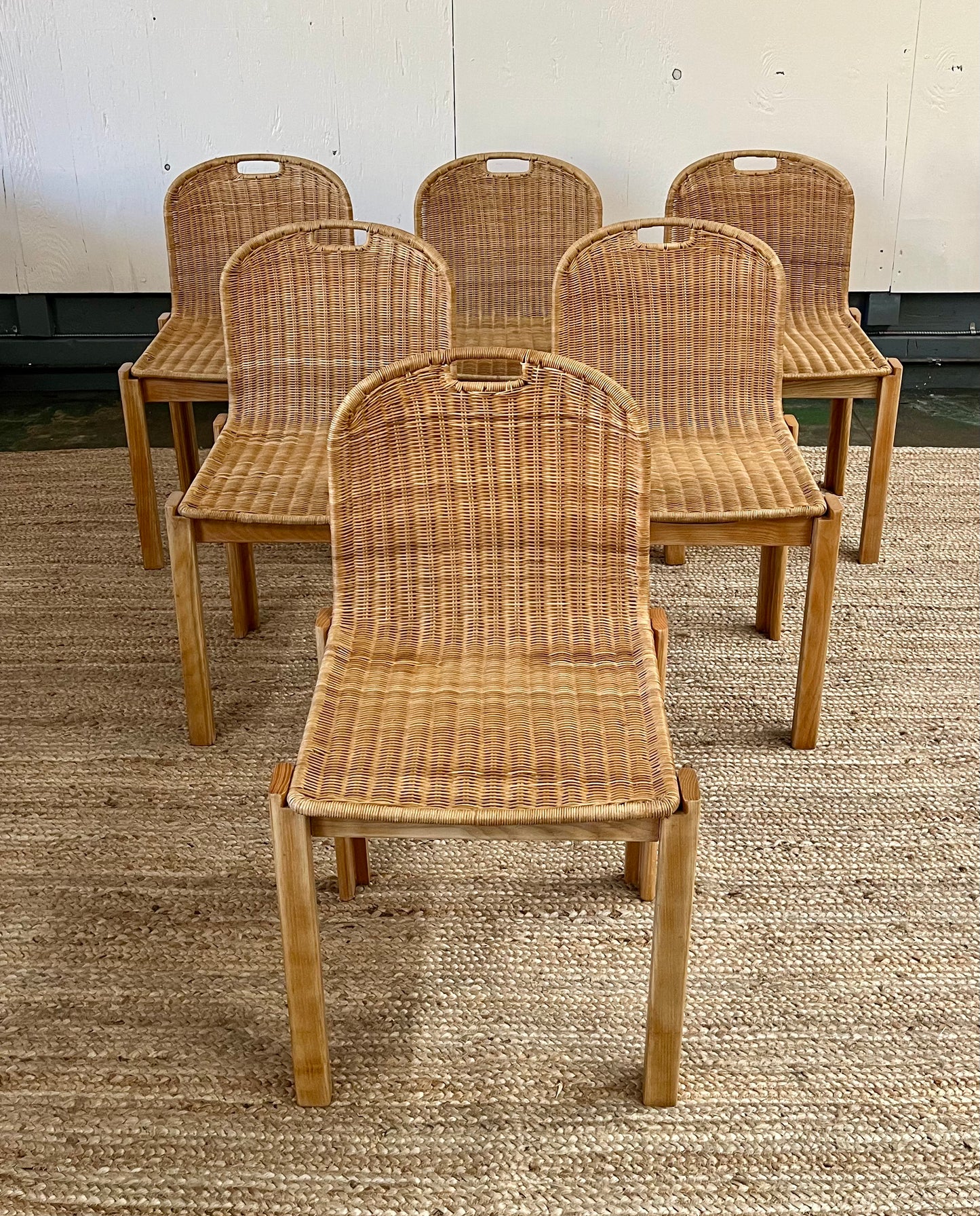 Vintage Woven Italian Dining Chairs