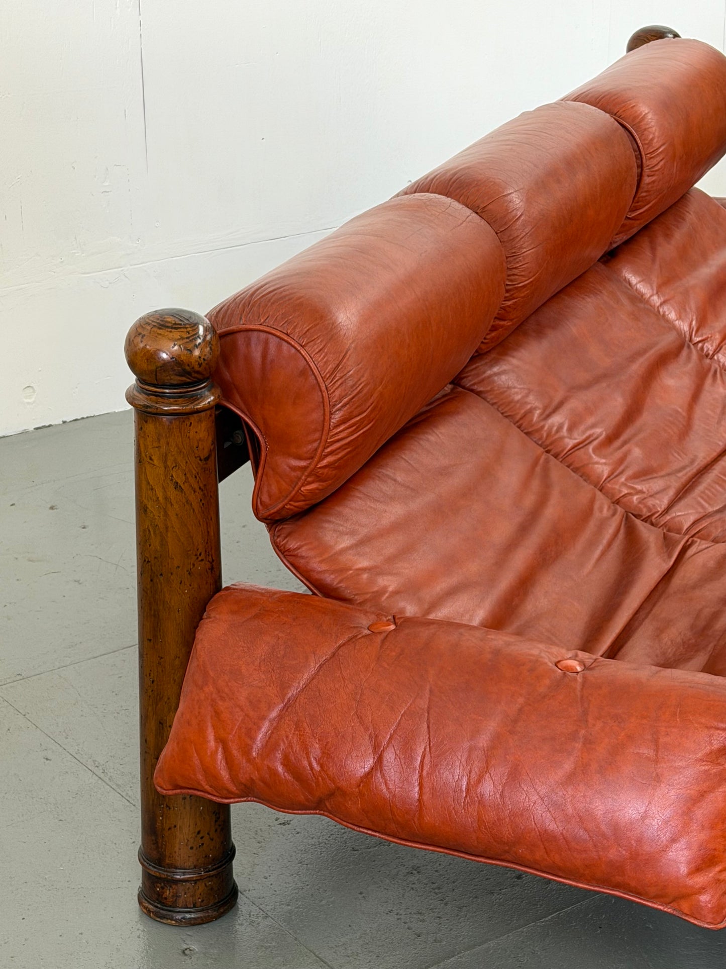 Safari style leather sofa - Mobili Vintage