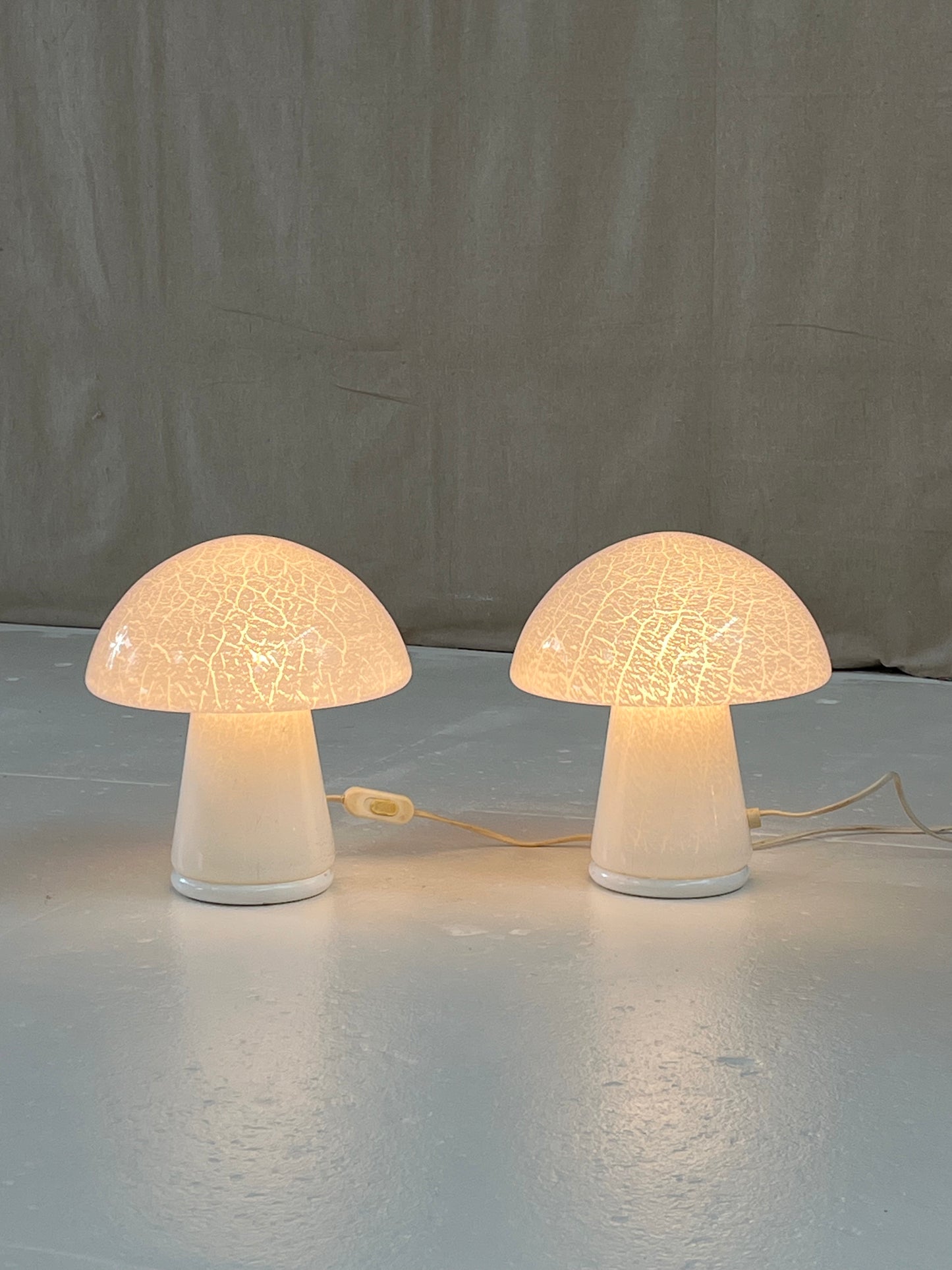 Vintage Mushroom glass table lamps