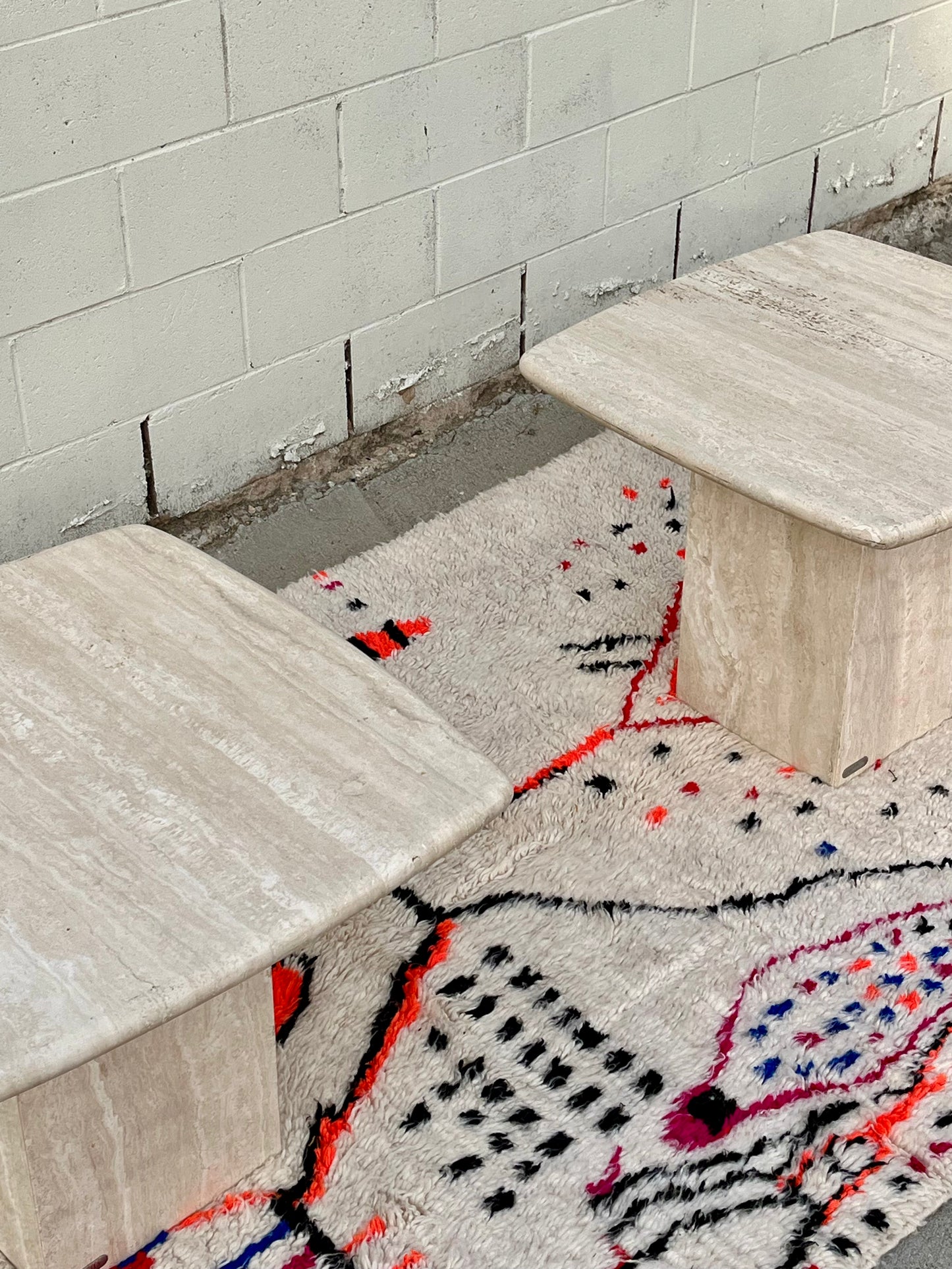 Vintage Artedi Travertine Tables