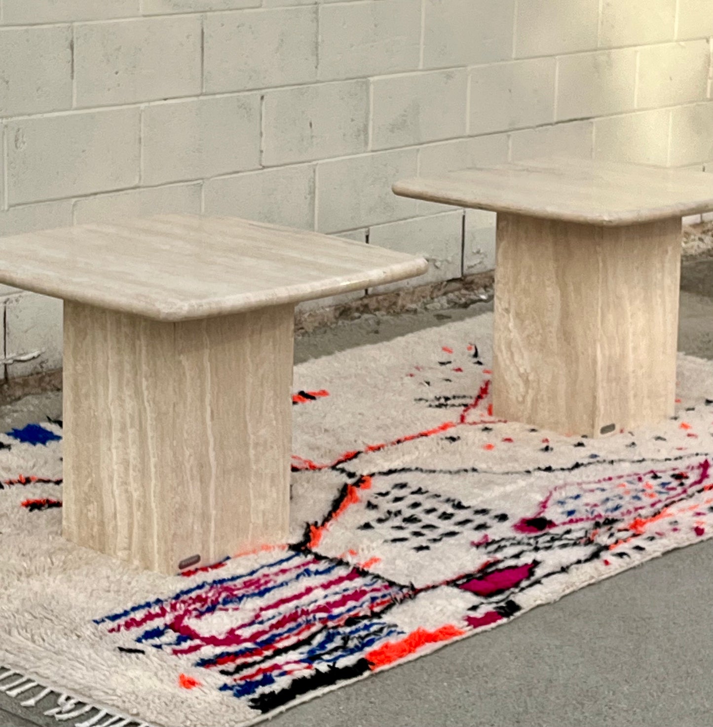 Vintage Artedi Travertine Tables