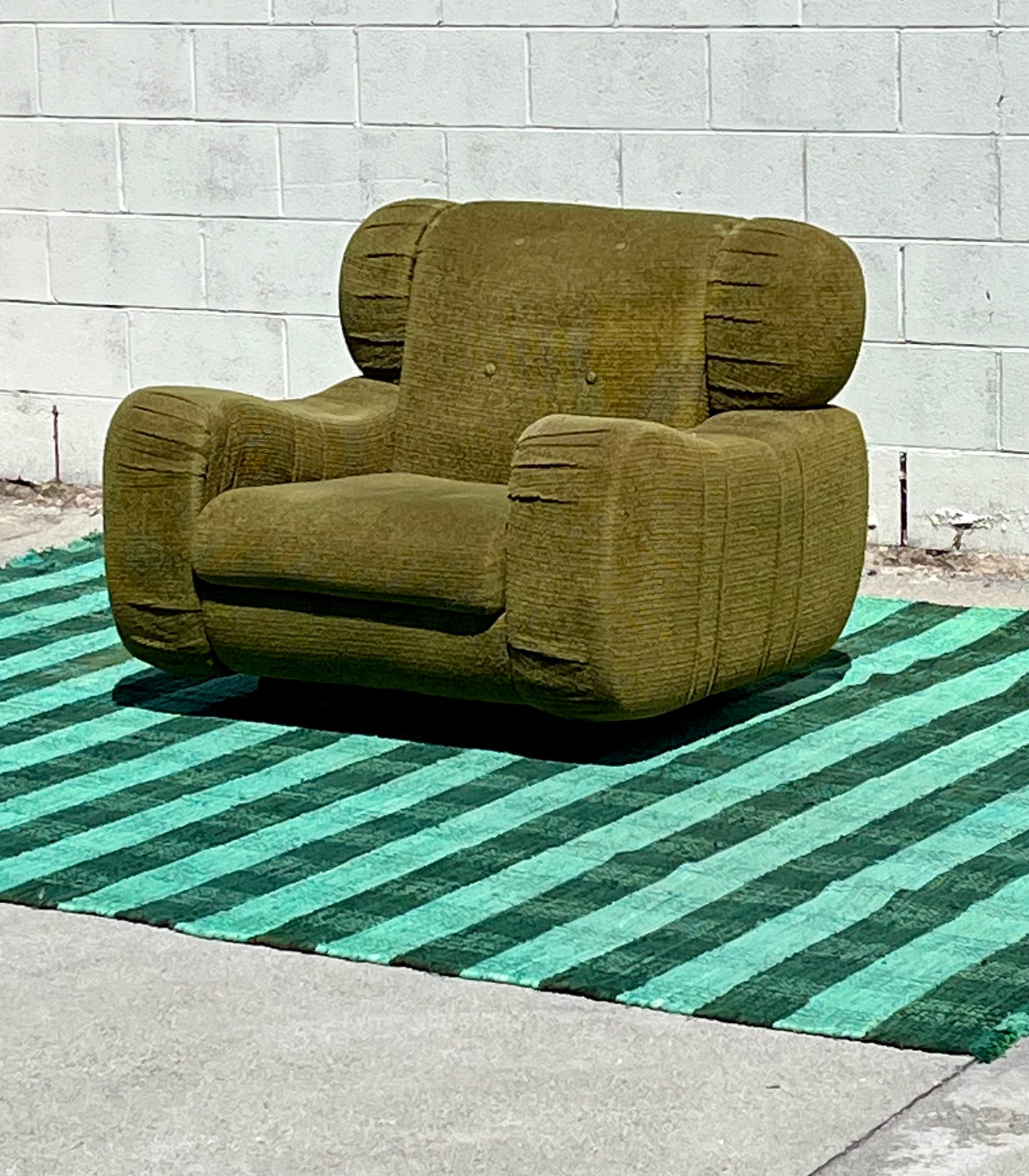 Vintage Oversized Green Armchair