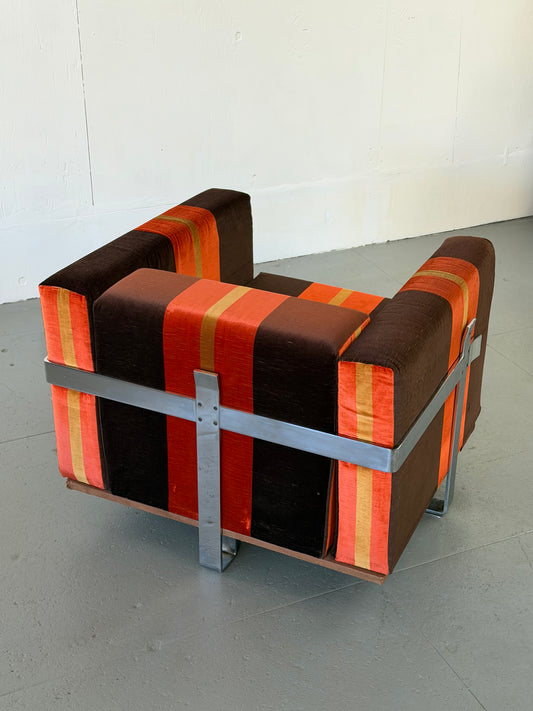 Vintage Steel Frame Armchair