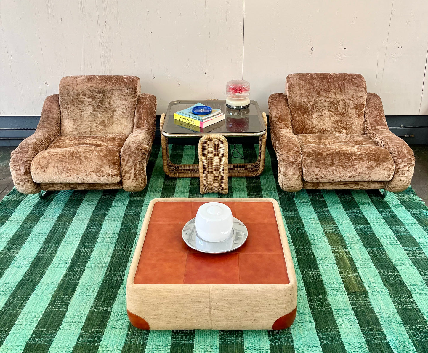 Vintage Crushed Velvet Armchairs