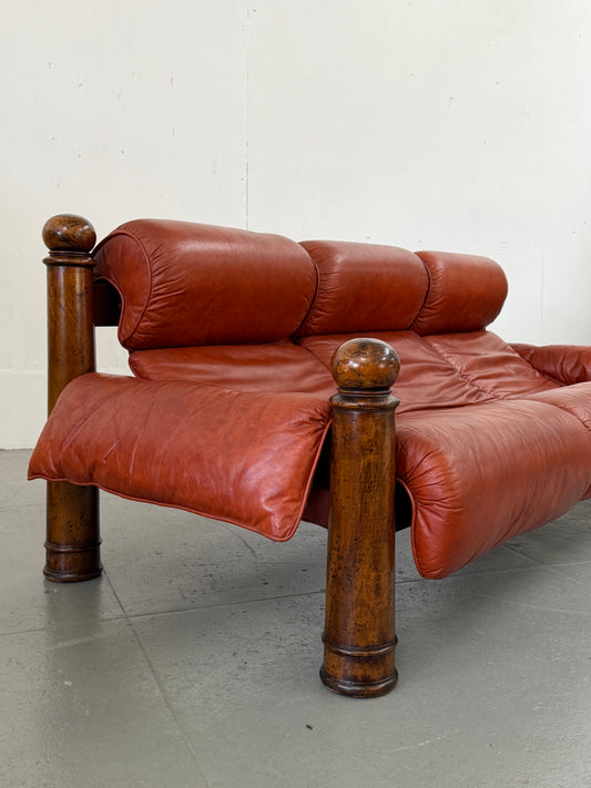 Safari style leather sofa - Mobili Vintage