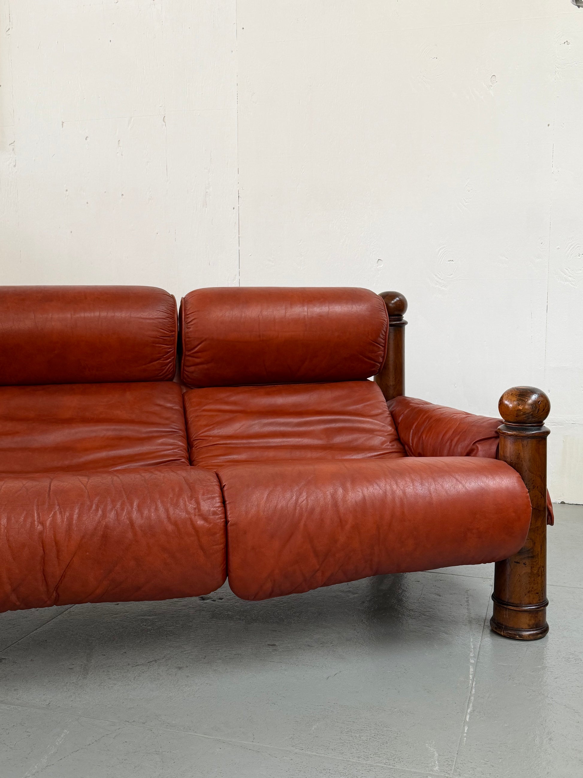 Safari style leather sofa - Mobili Vintage