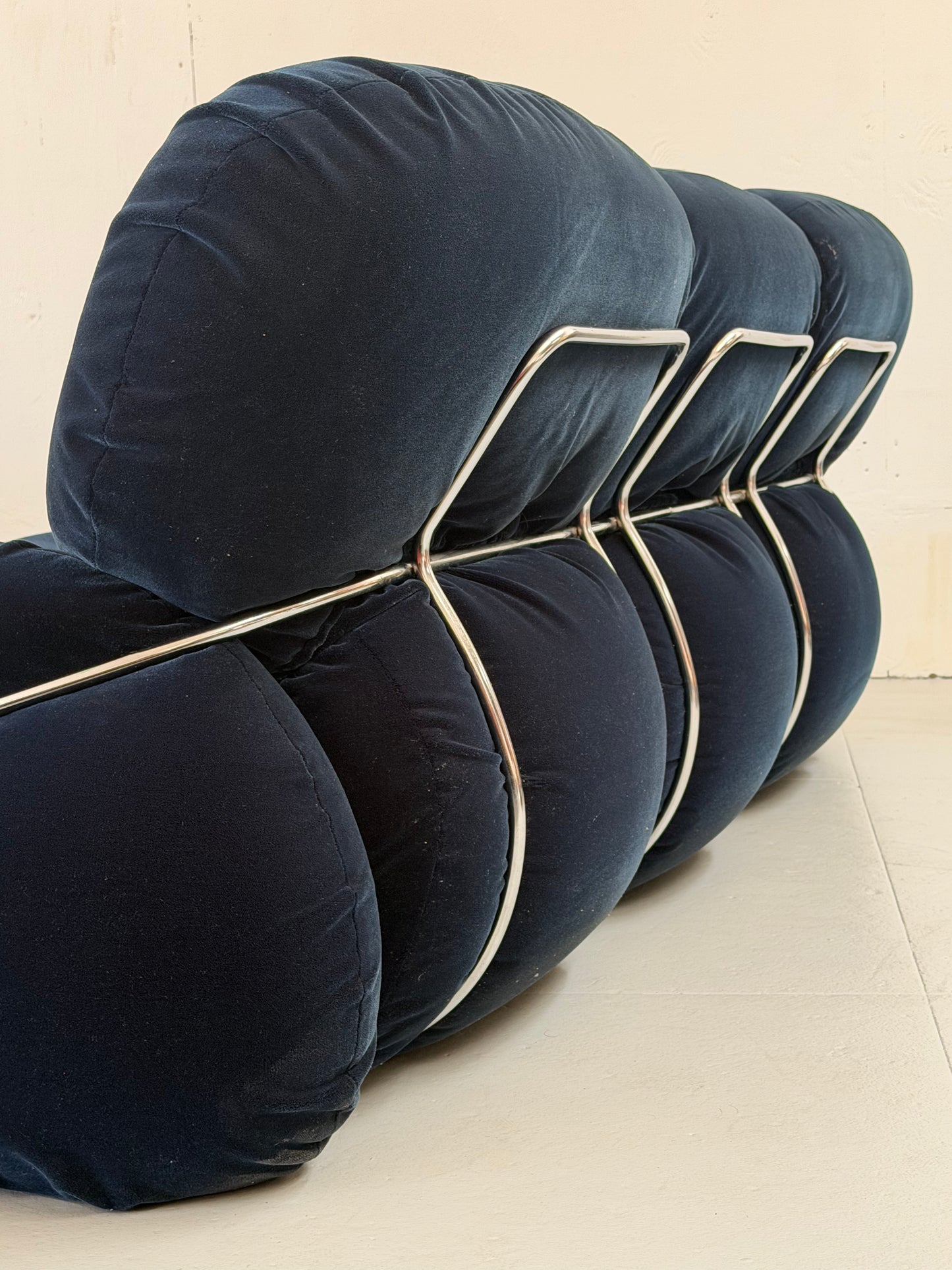 'Okay' Blue Velvet Sofa