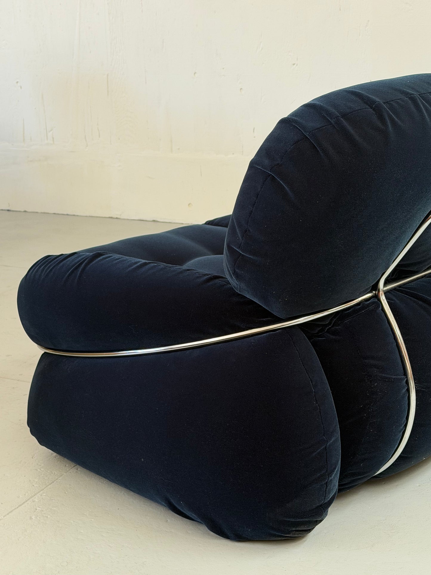 'Okay' Blue Velvet Sofa