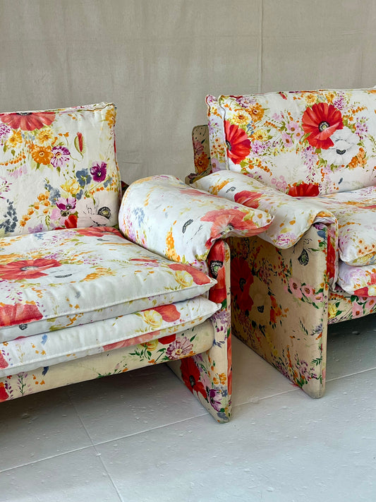 Floral Italian Armchairs