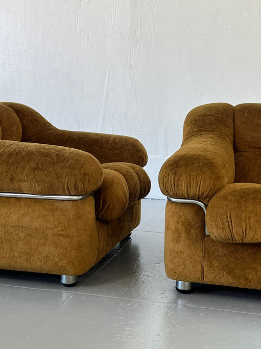 Italian Velvet Armchairs