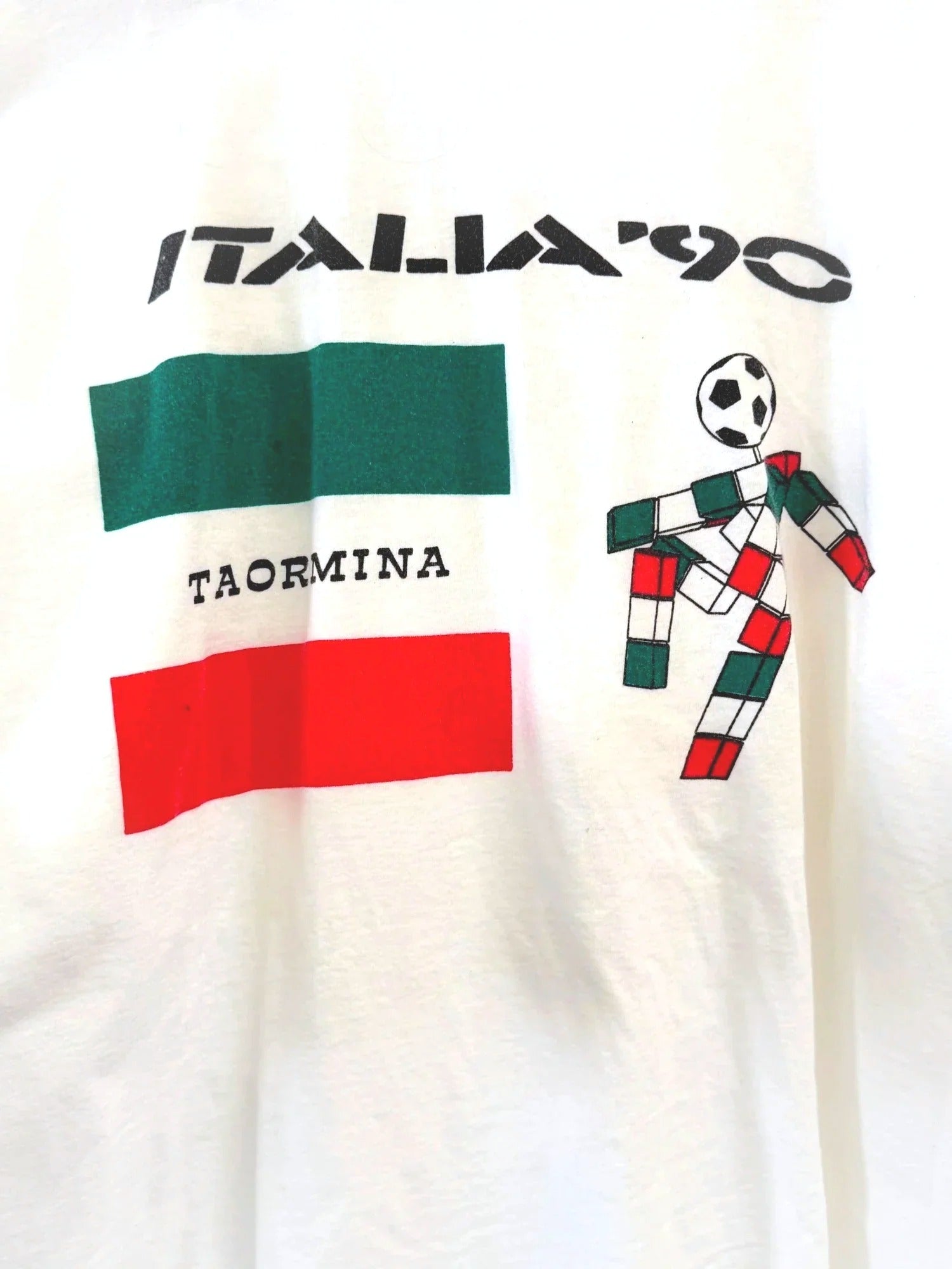 Vintage Italia 90 white shirt Taormina - detail